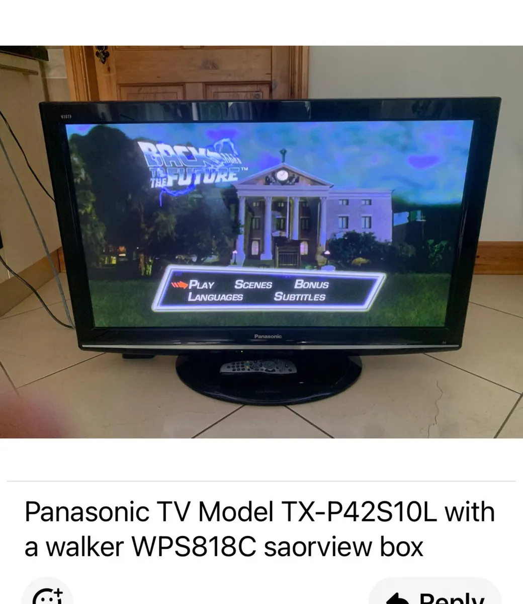 Panasonic 40 inch TV with saorview box - Image 1