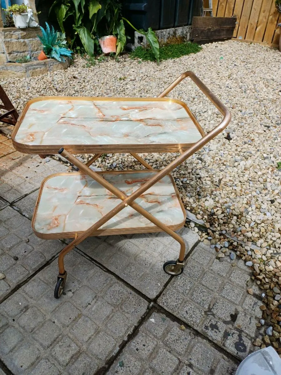 Vintage Anodised Aluminium Hostess Trolley - Image 2
