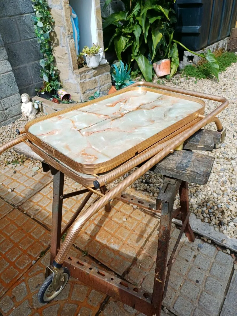 Vintage Anodised Aluminium Hostess Trolley - Image 3