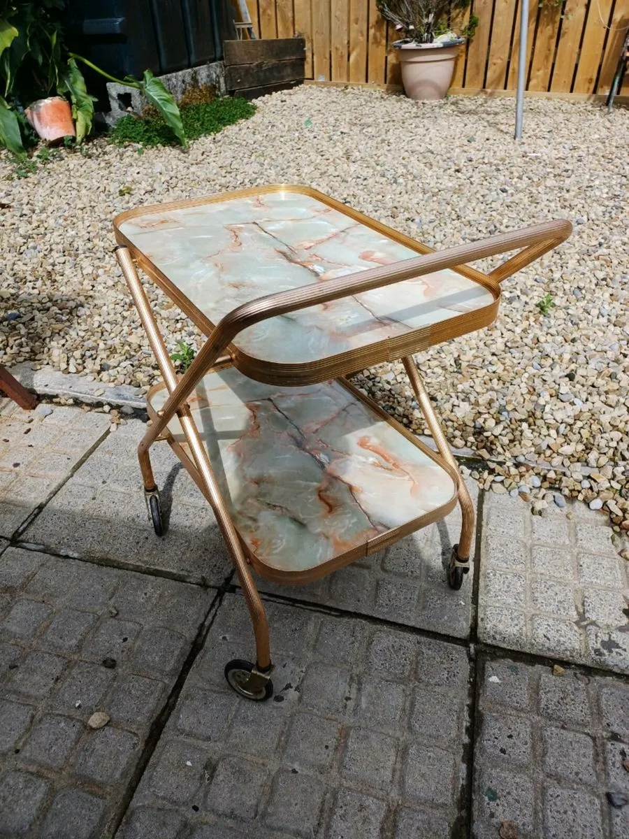 Vintage Anodised Aluminium Hostess Trolley - Image 4