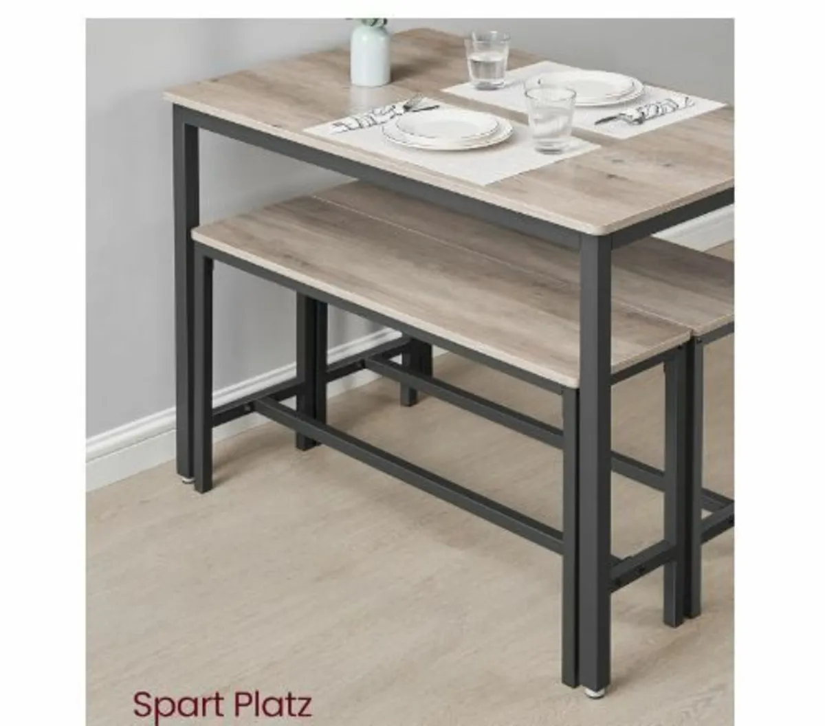 Dining Table with 2 Benches, Set of 3 - Image 4