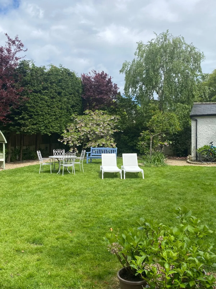Two White Folding Sun Loungers with Covers - Image 2
