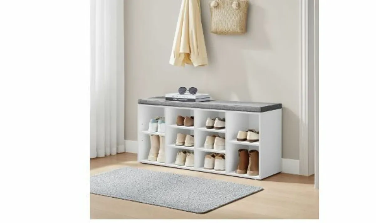 Shoe Bench, Shoe Rack with Seat - Image 2