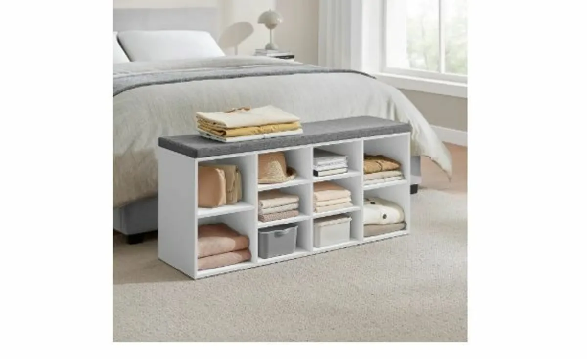 Shoe Bench, Shoe Rack with Seat - Image 4