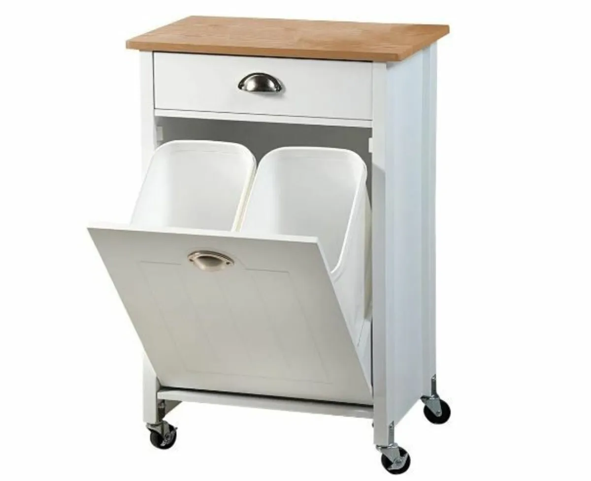 Wooden Kitchen Trolley, White, 79 cm - Image 4