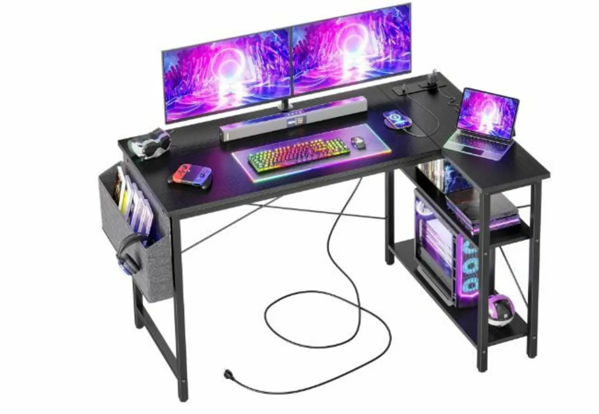 Corner Desk with Power Strip - Image 1