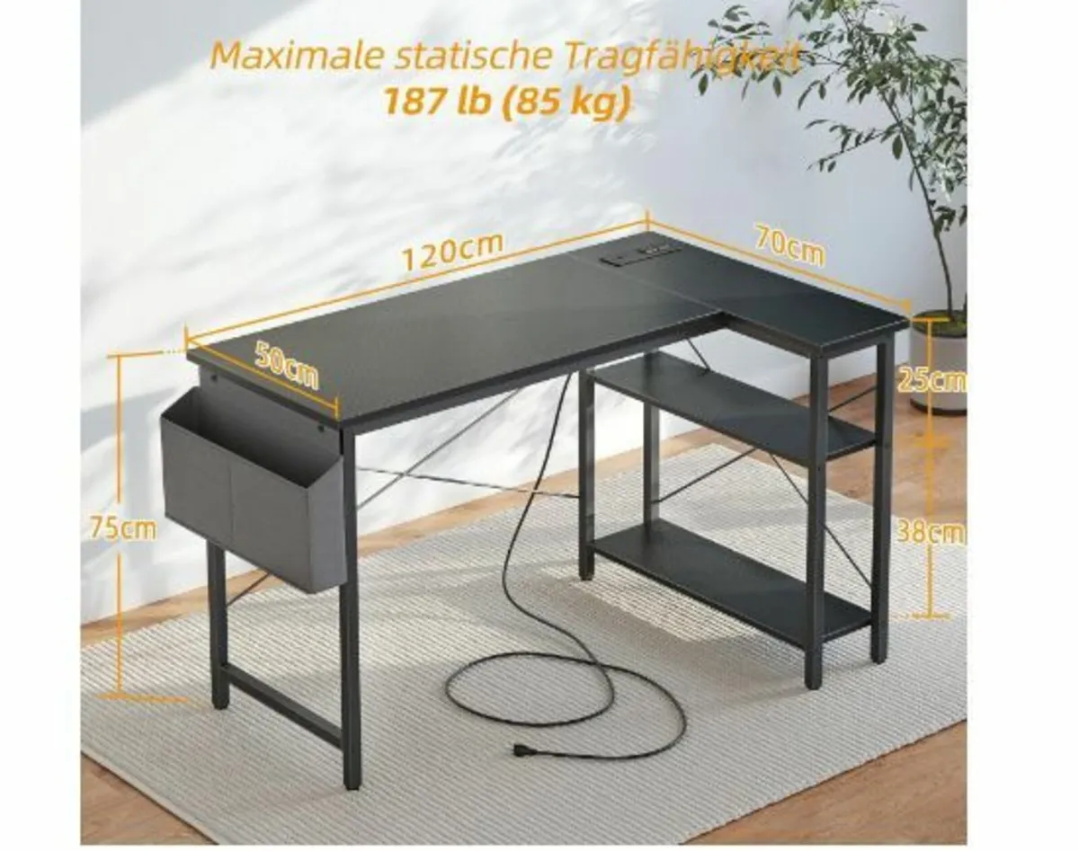 Corner Desk with Power Strip - Image 4