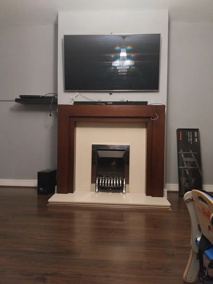 Fireplace and surrounding