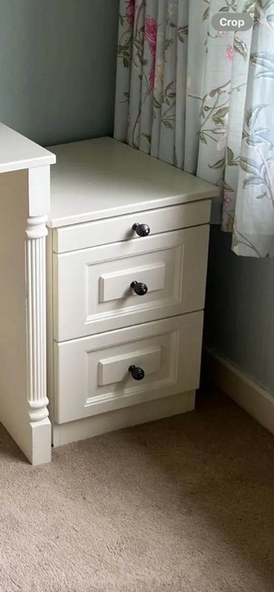 Desk with drawers, matching mirror, bedside drawers - Image 2
