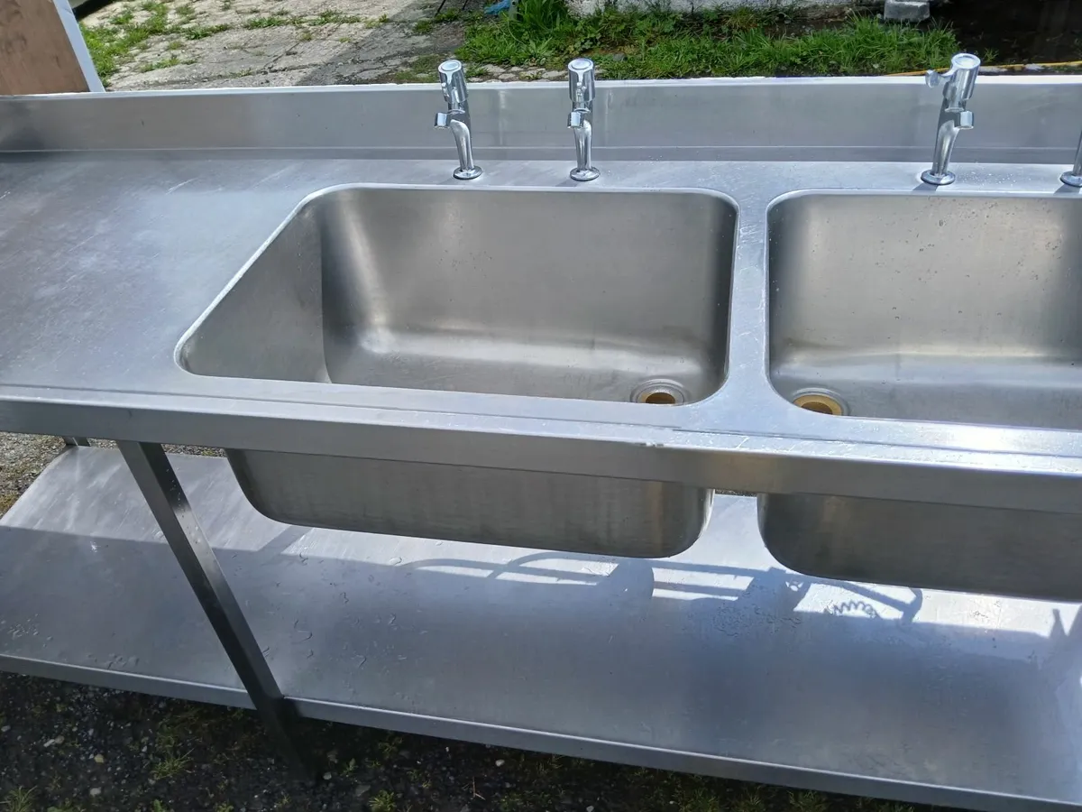 Stainless steel cabbinet double sink unit complete - Image 1
