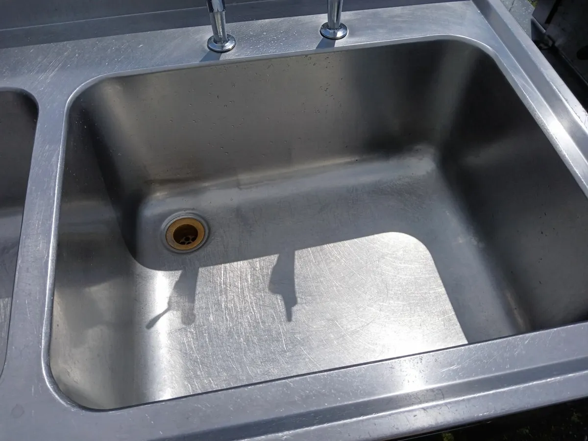 Stainless steel cabbinet double sink unit complete - Image 2