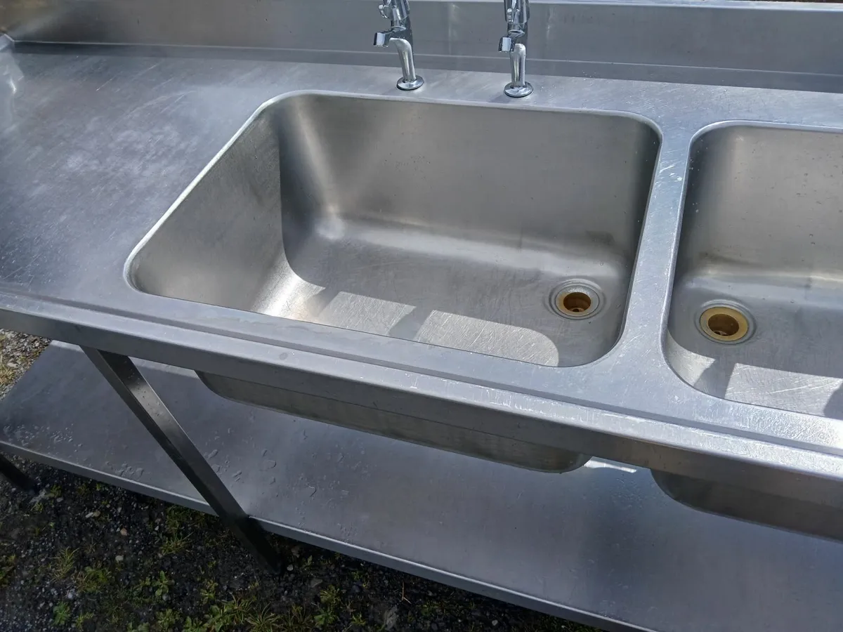 Stainless steel cabbinet double sink unit complete - Image 3