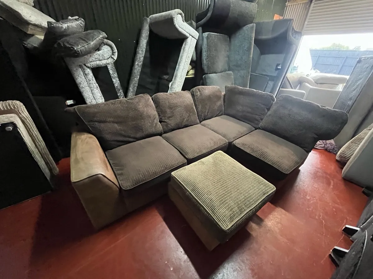Brown corner sofa L shaped sofa delivery available - Image 1