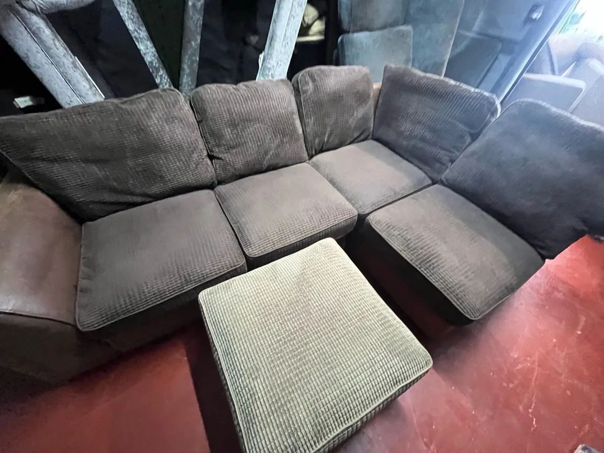Brown corner sofa L shaped sofa delivery available - Image 4