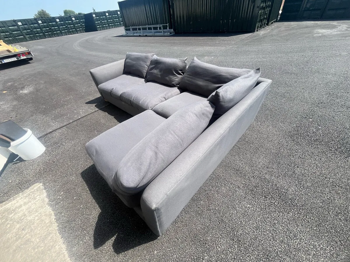 Large navy corner sofa L shaped delivery available - Image 3