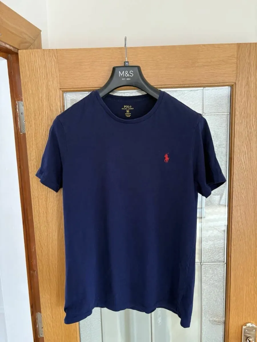 Ralph Lauren Men's Navy Blue Polo Shirt Size Mediu