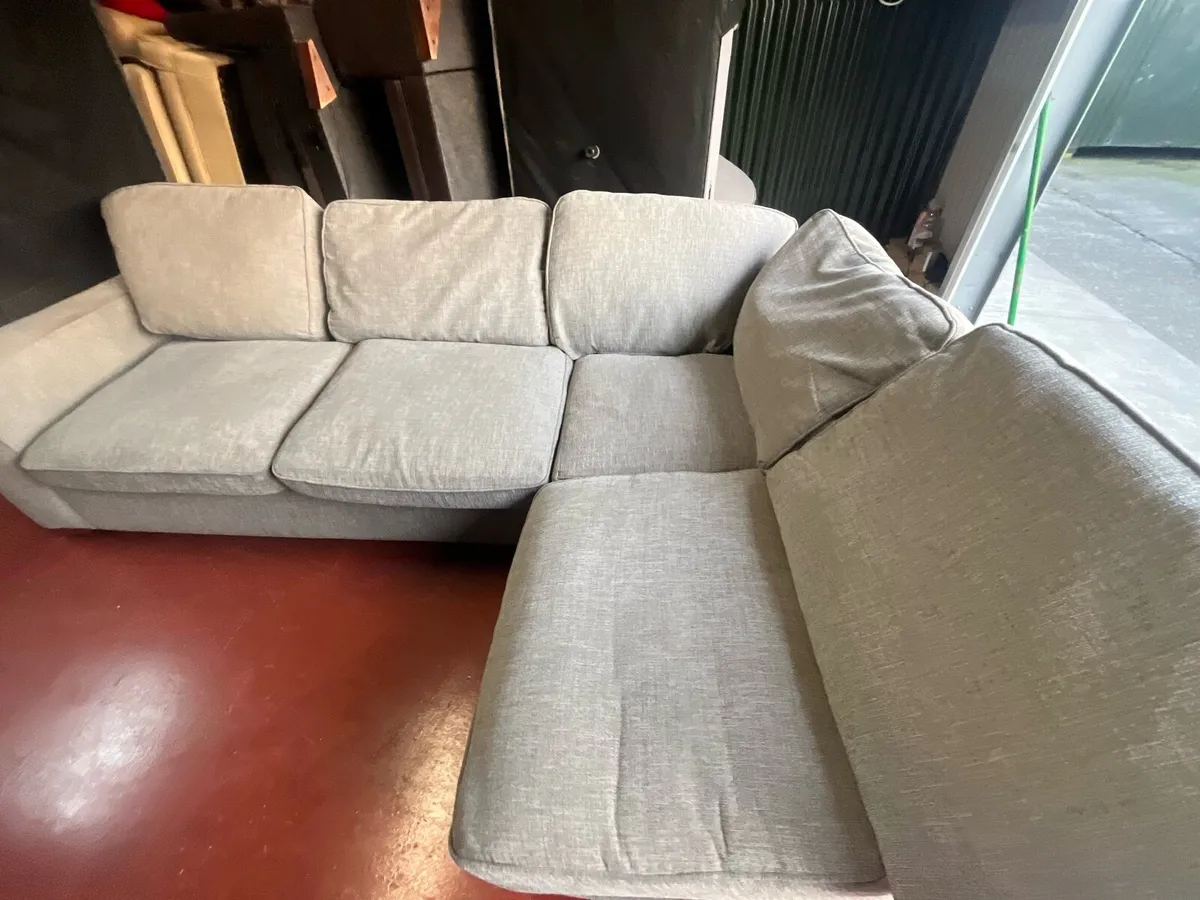 Grey corner sofa L shaped delivery available - Image 2