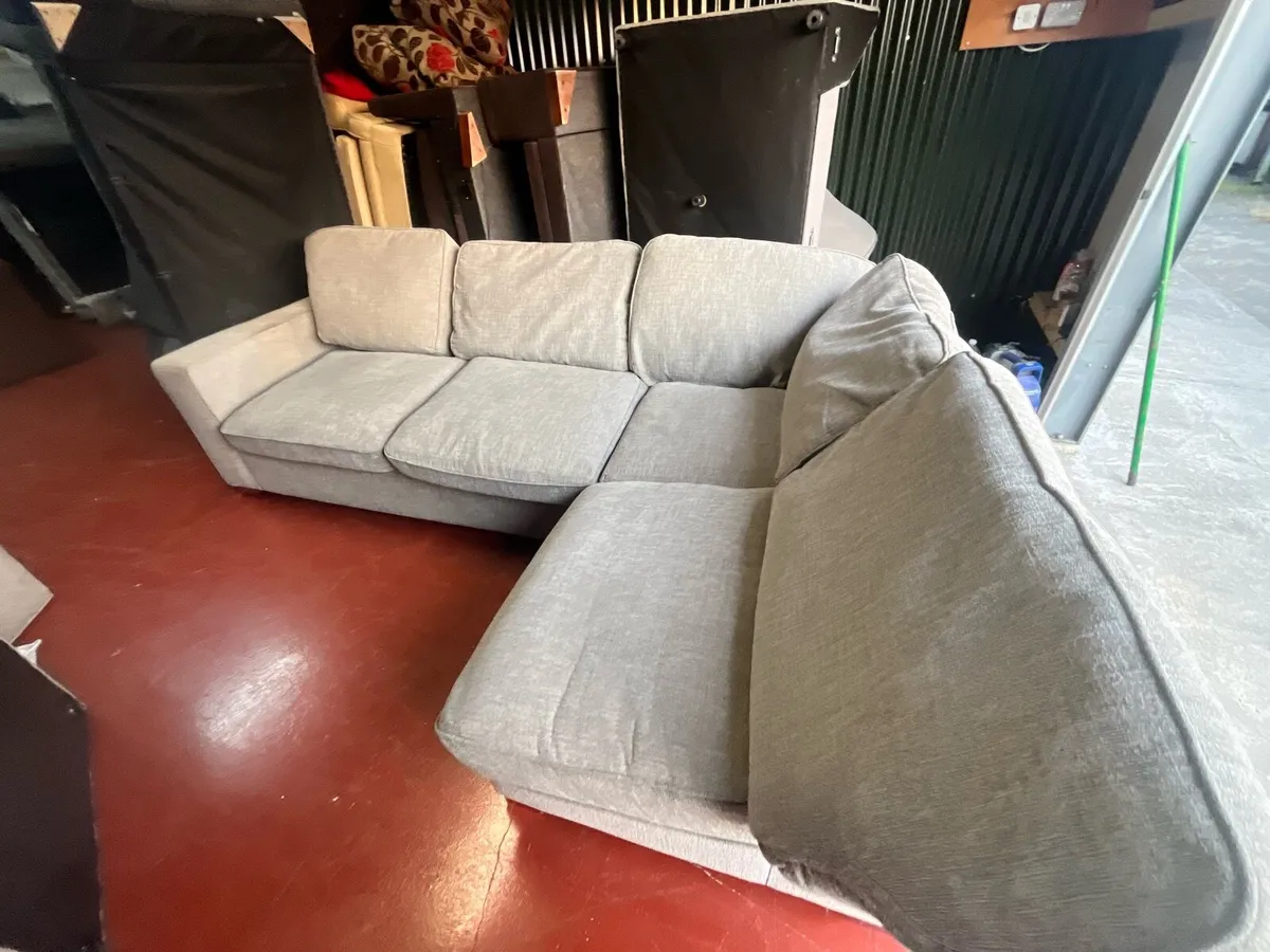 Grey corner sofa L shaped delivery available - Image 3