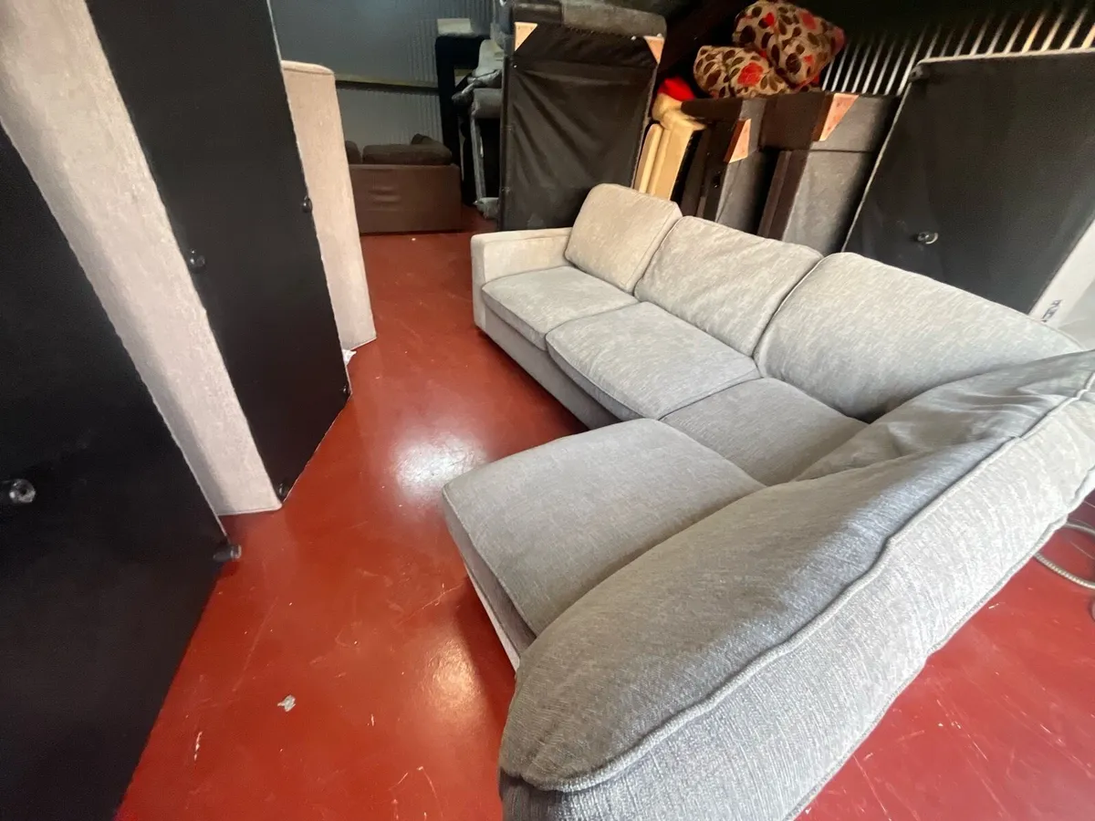 Grey corner sofa L shaped delivery available - Image 4