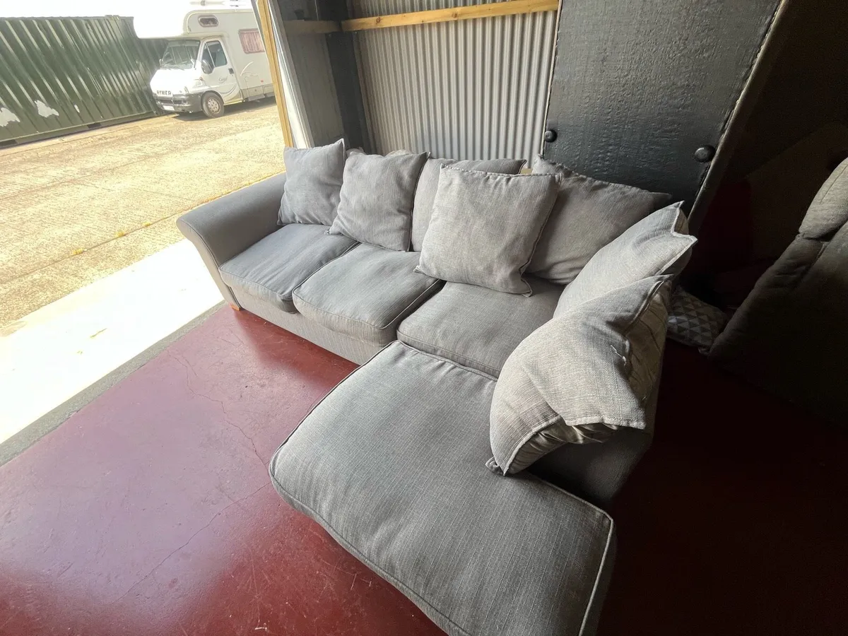 Grey corner sofa l shaped couch - Image 1