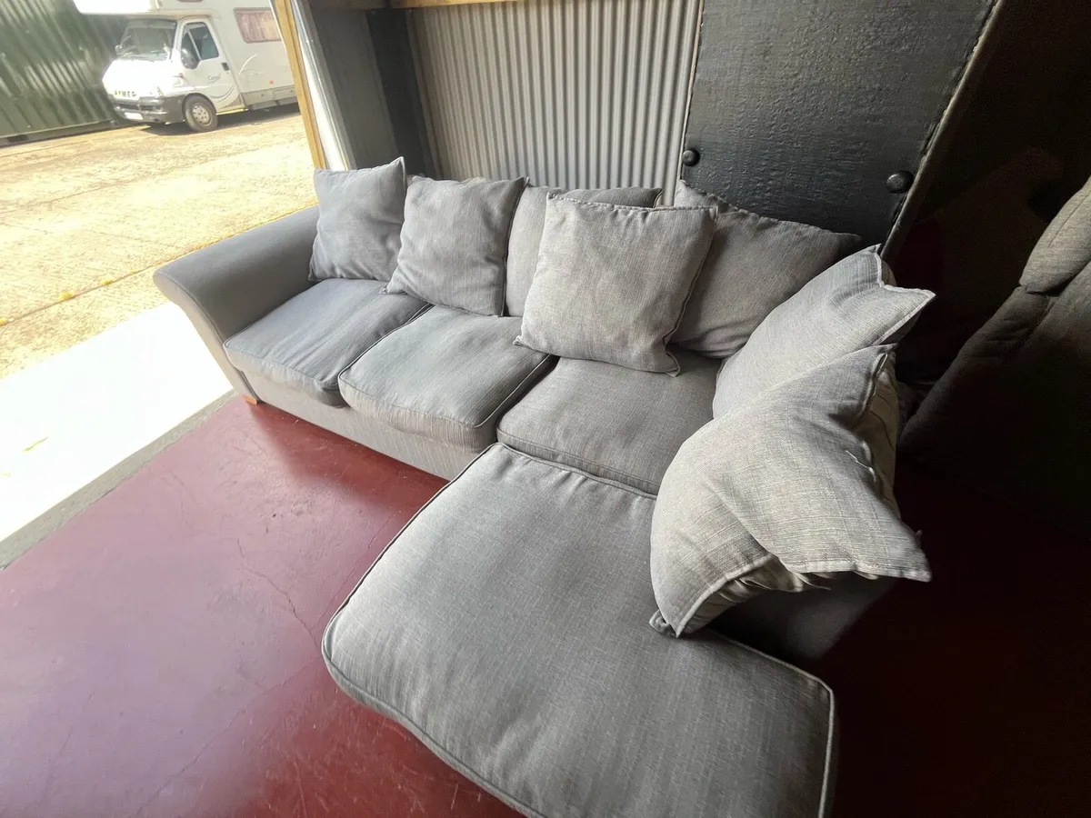 Grey corner sofa l shaped couch - Image 2