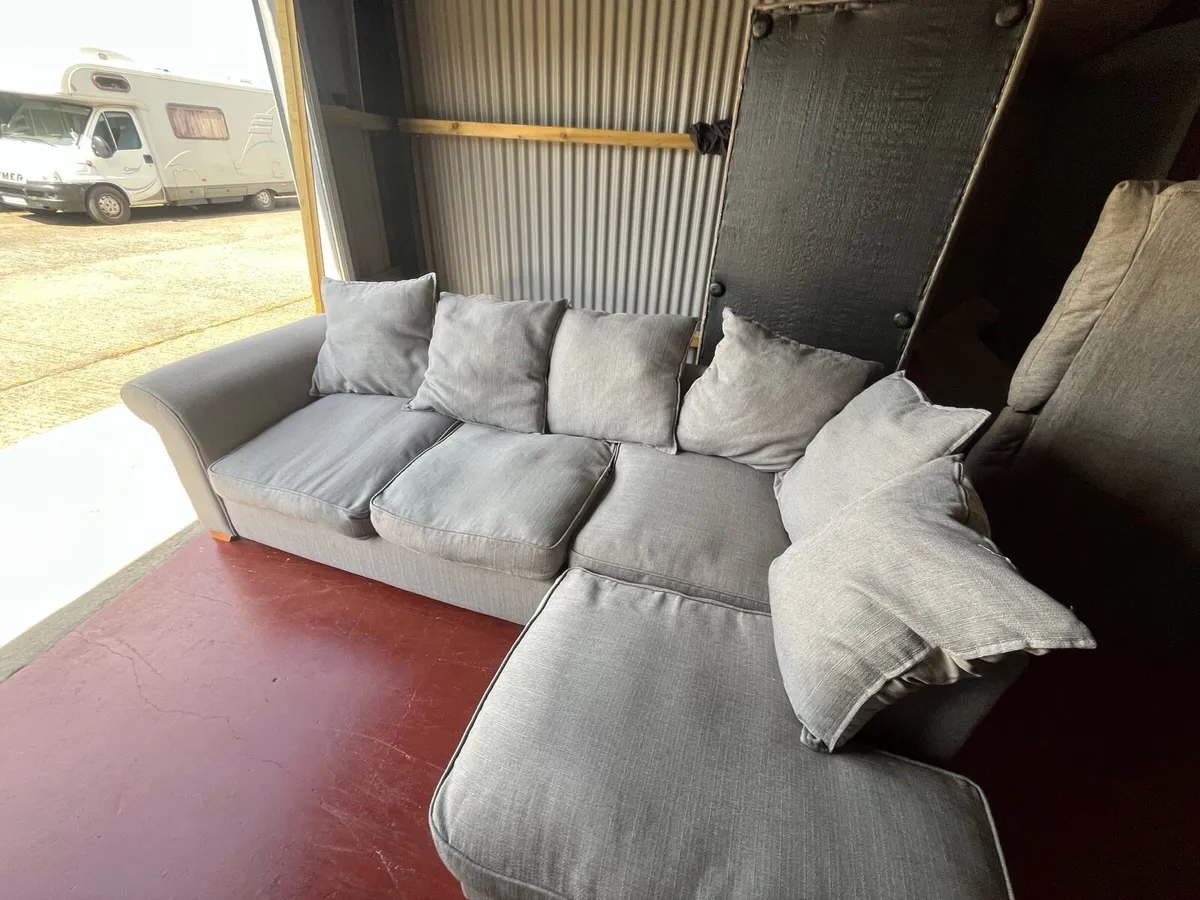 Grey corner sofa l shaped couch - Image 3