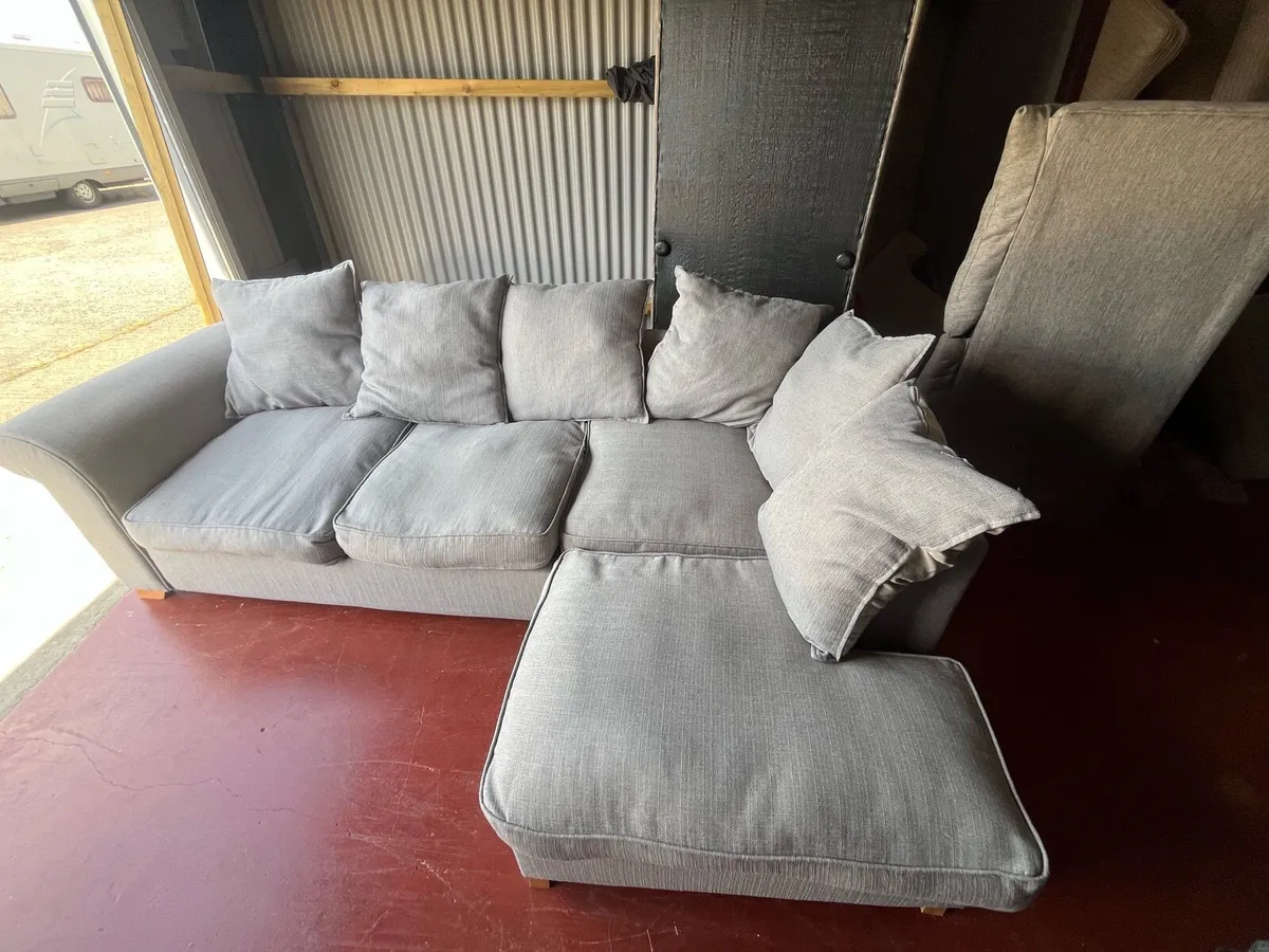 Grey corner sofa l shaped couch - Image 4