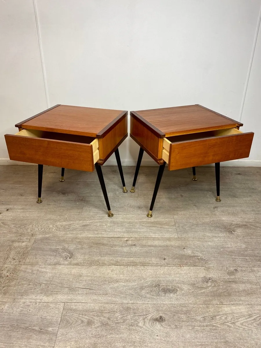 Mid Century Beaver & Tapley Teak Bedside Tables - Image 1