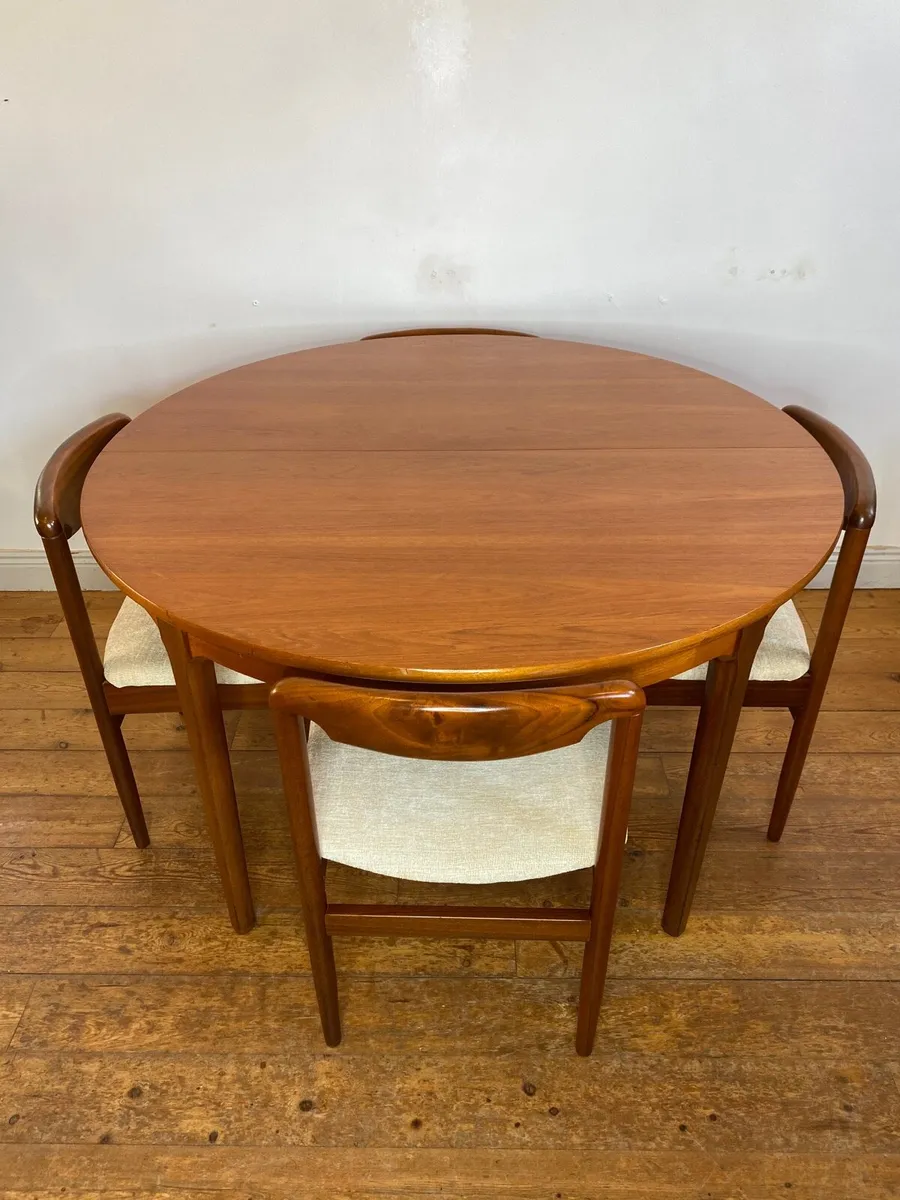 Mid Century Danish Teak Table & Chairs - Image 2