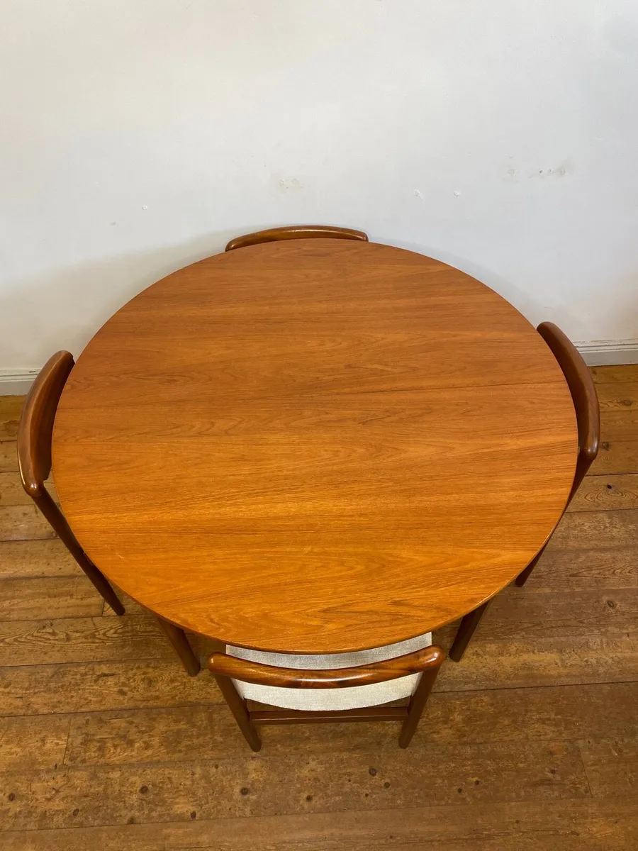 Mid Century Danish Teak Table & Chairs - Image 3