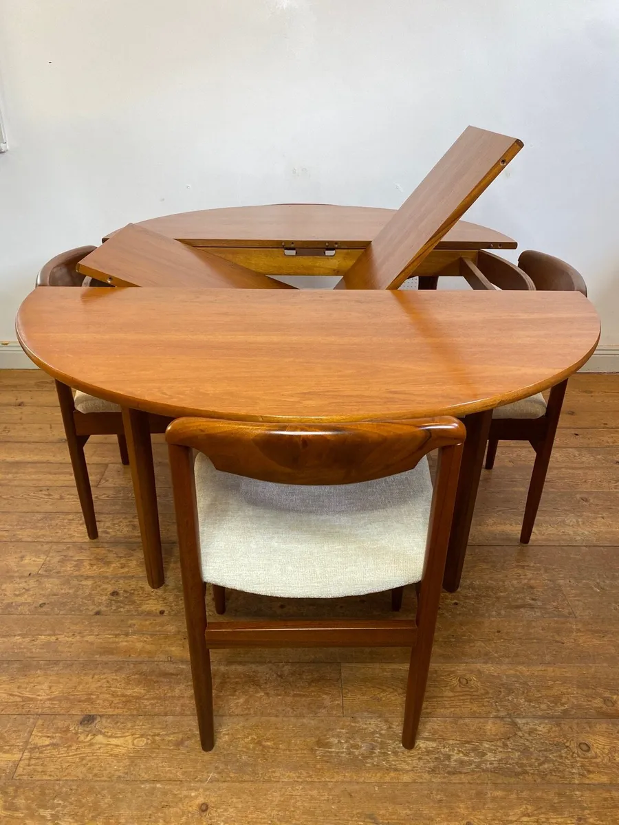 Mid Century Danish Teak Table & Chairs - Image 4