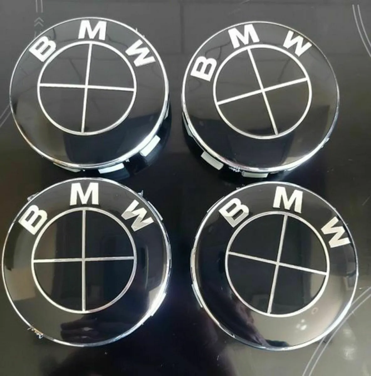 4 x New All Black BMW Centre Caps (68mm) Free - Image 3