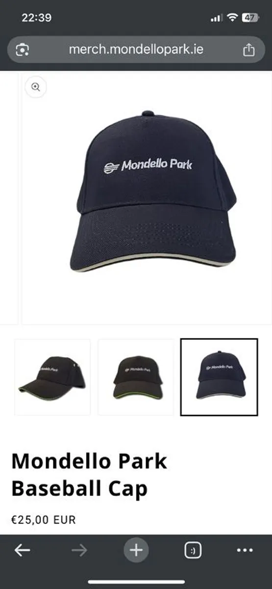 BRAND NEW Mondello Park Baseball Hat - Navy - Image 2