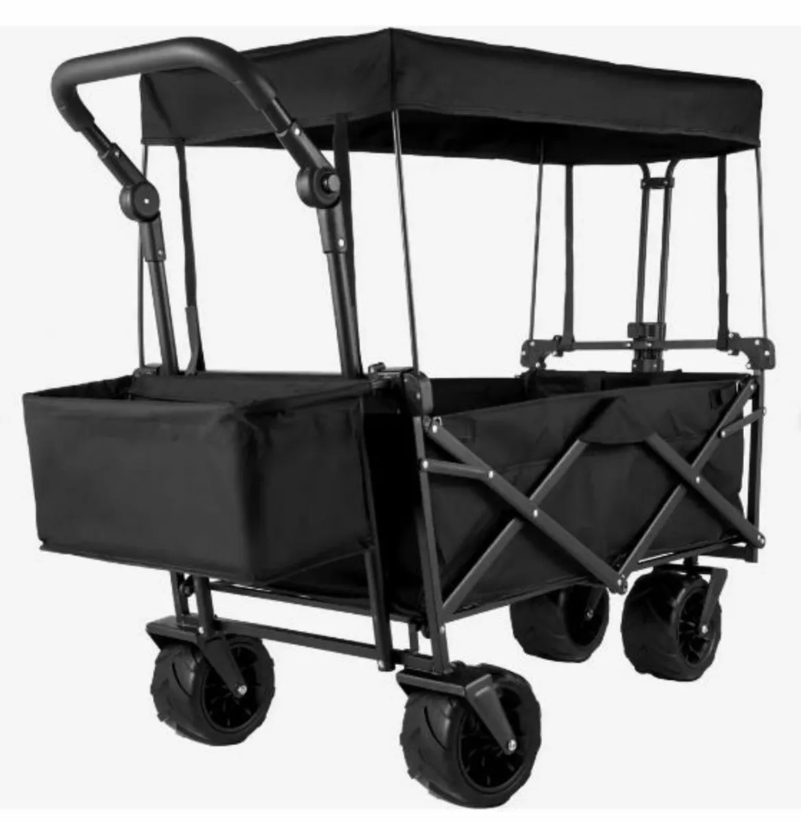 Collapsible Wagon Cart Black Foldable - Image 1
