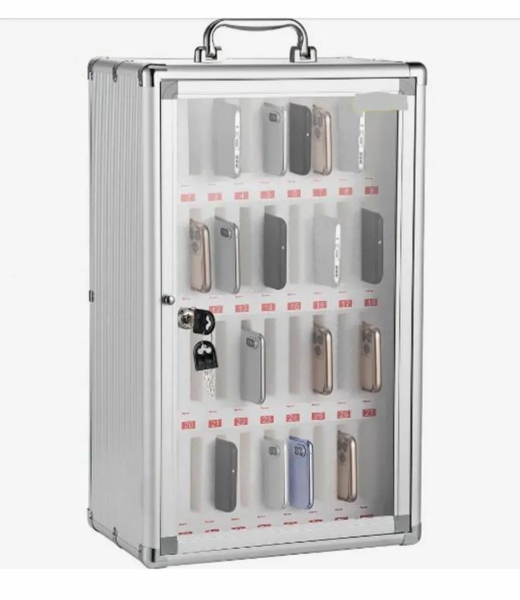 Cell Phone Storage Cabinet, 36 Slots, Aluminum - Image 1