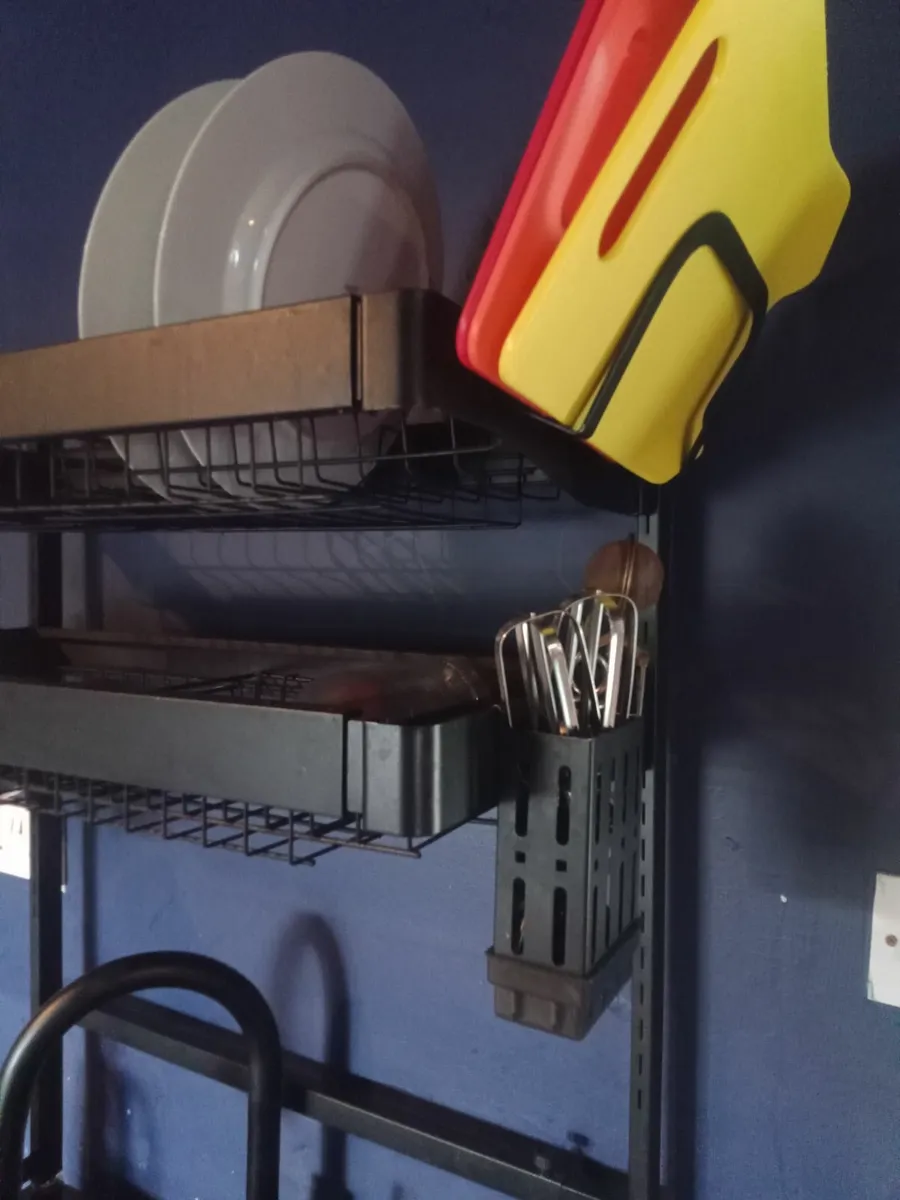 Sink unit black,  with racks and tap - Image 2