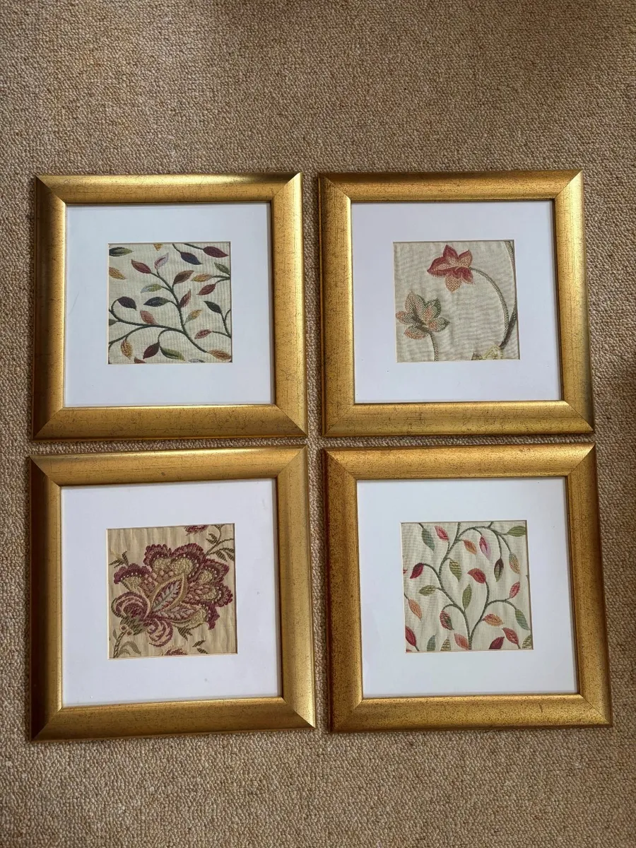 Framed fabric samples