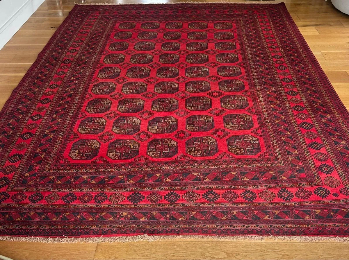 Vintage hand made 100% wool rug. - Image 3