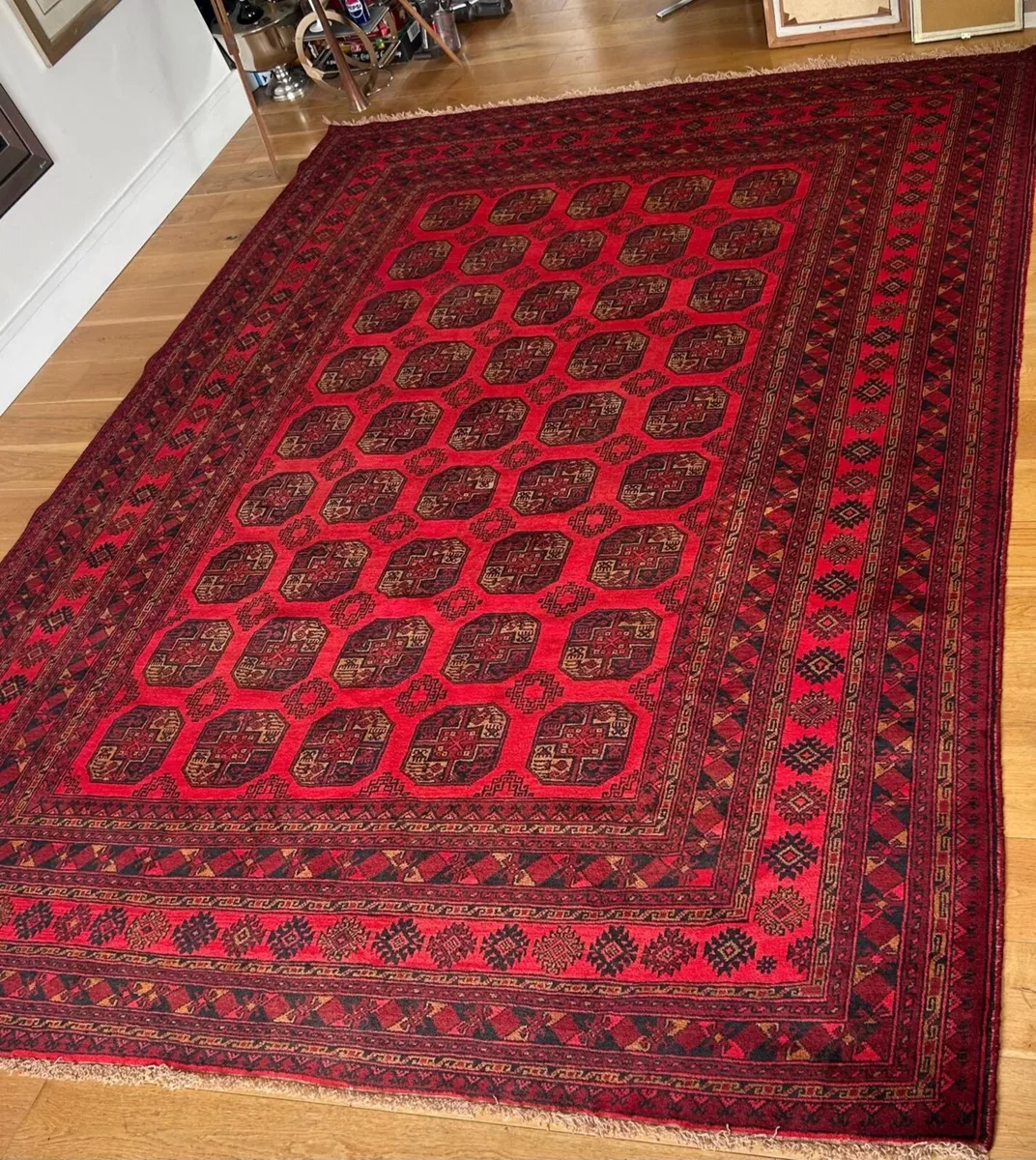 Vintage hand made 100% wool rug. - Image 4