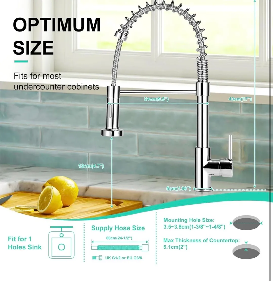 Kitchen tap, chrome. NEW boxed - Image 2