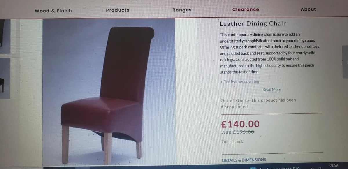 faux leather oak dining chairs x 8 - Image 4