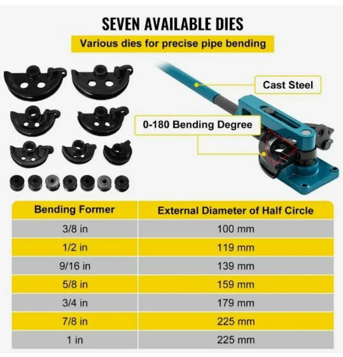 Pipe Bender 3/8 to 1 Inch Pipe Tubing Bender - Image 2