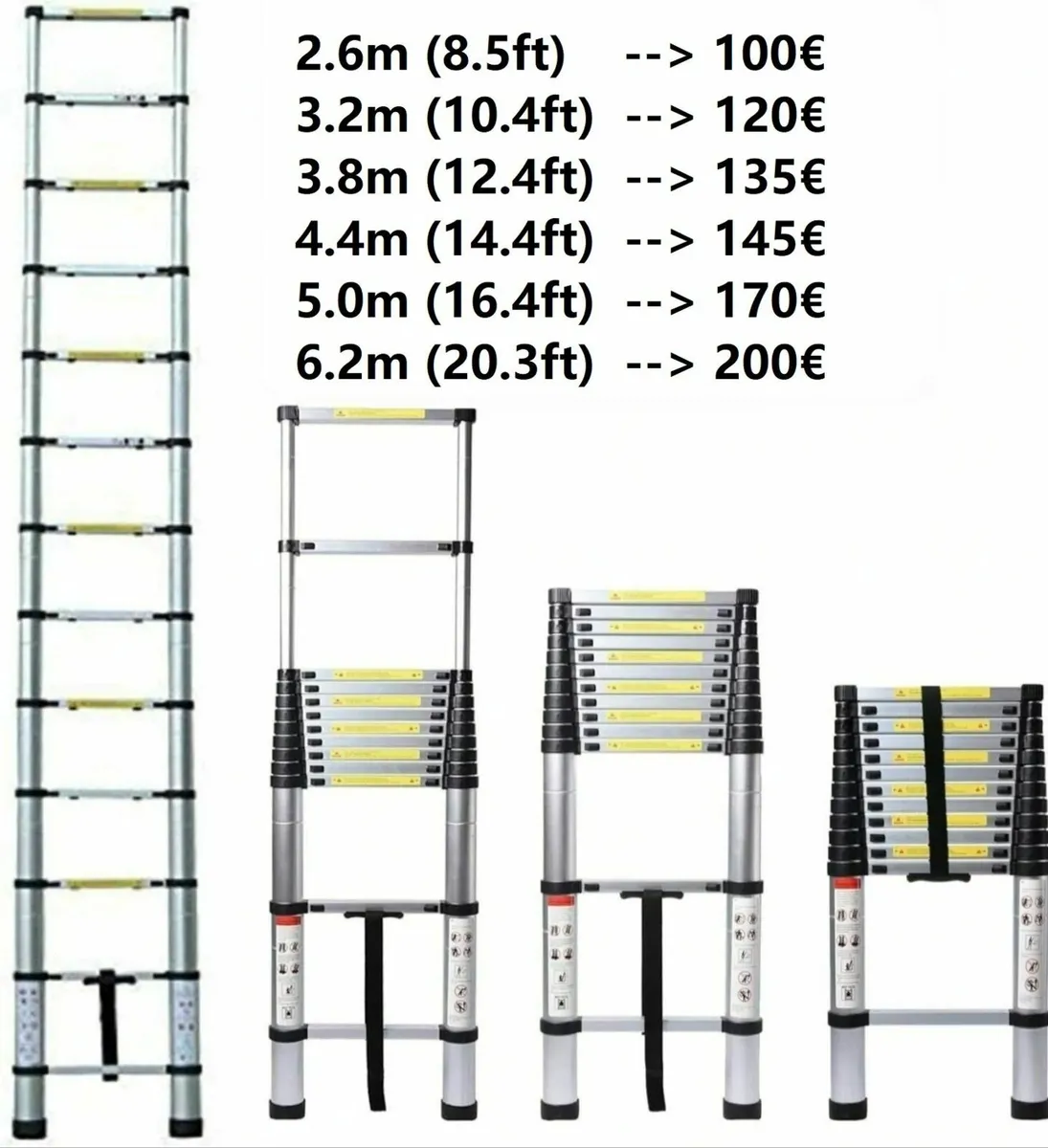Telescopic Ladders Portable Foldable  Aluminium - Image 1