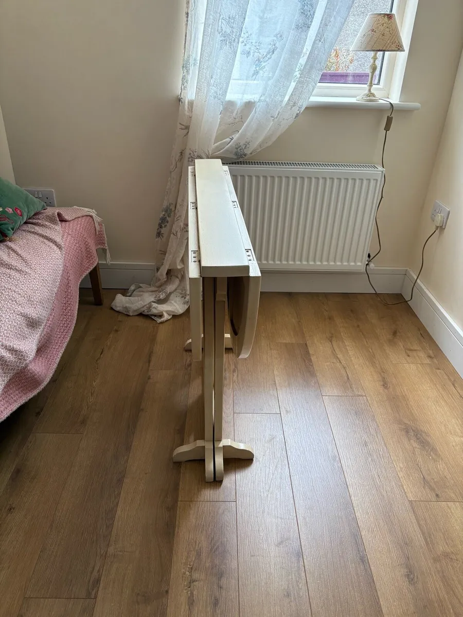 Cream Drop-leaf Dining/Occasional Table - Image 2