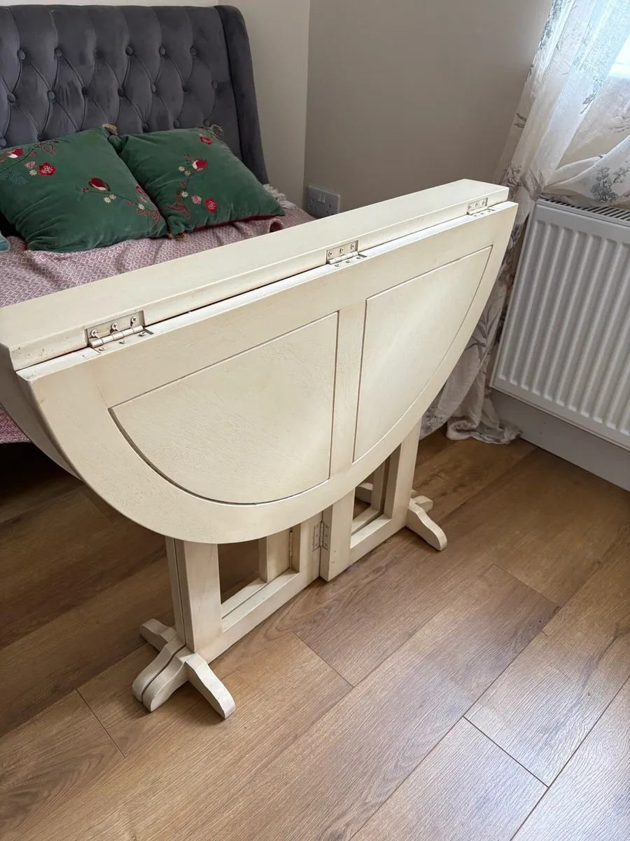 Cream Drop-leaf Dining/Occasional Table - Image 4