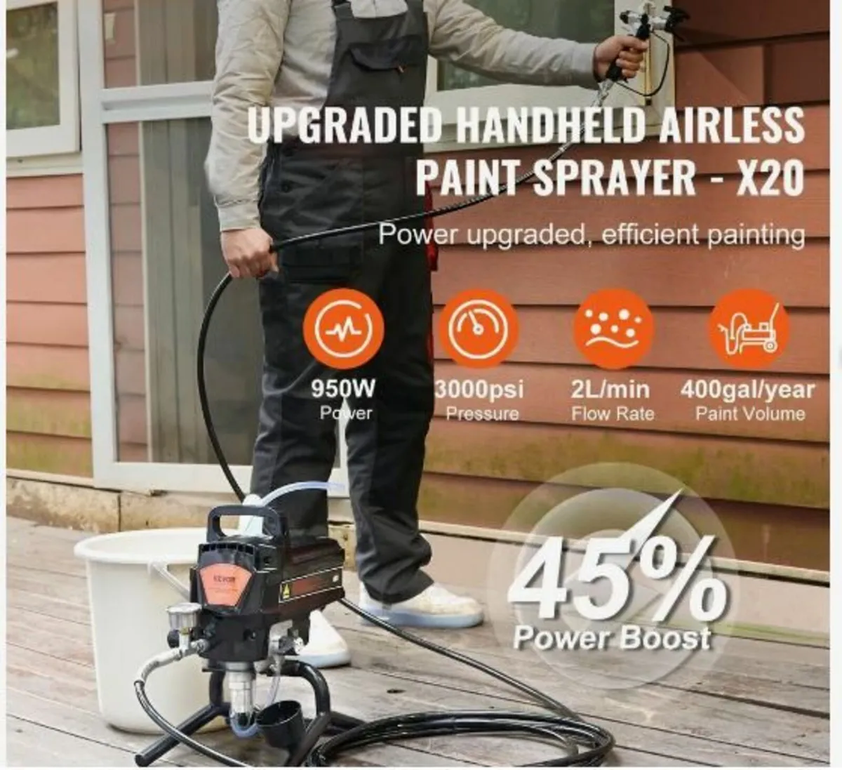 Stand Airless Paint Sprayer, 950W - Image 3
