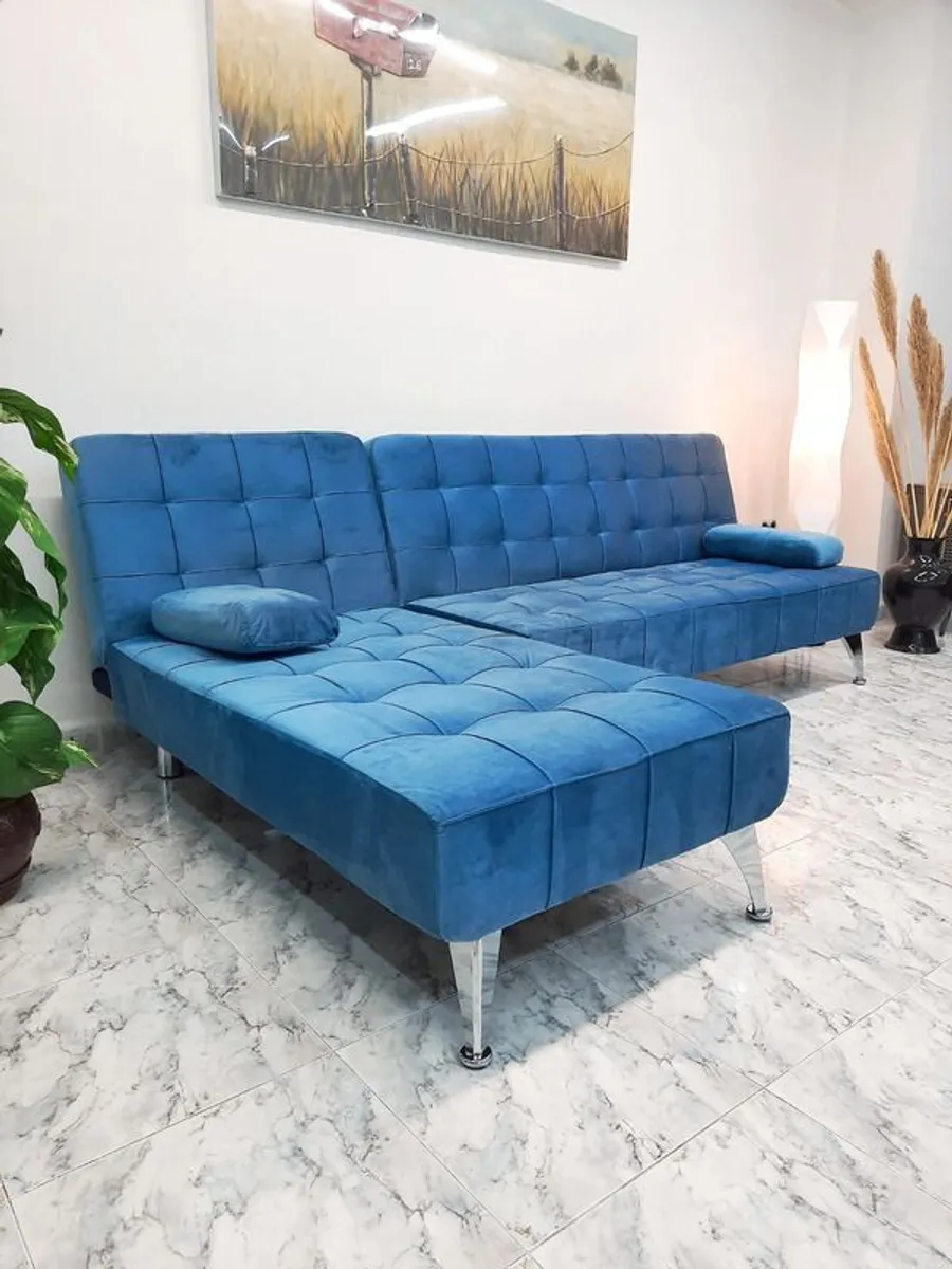 Modern Corner Sofa Bed  With Chaise Longue & Pillows 236 cm FREE DELIVERY - Image 2