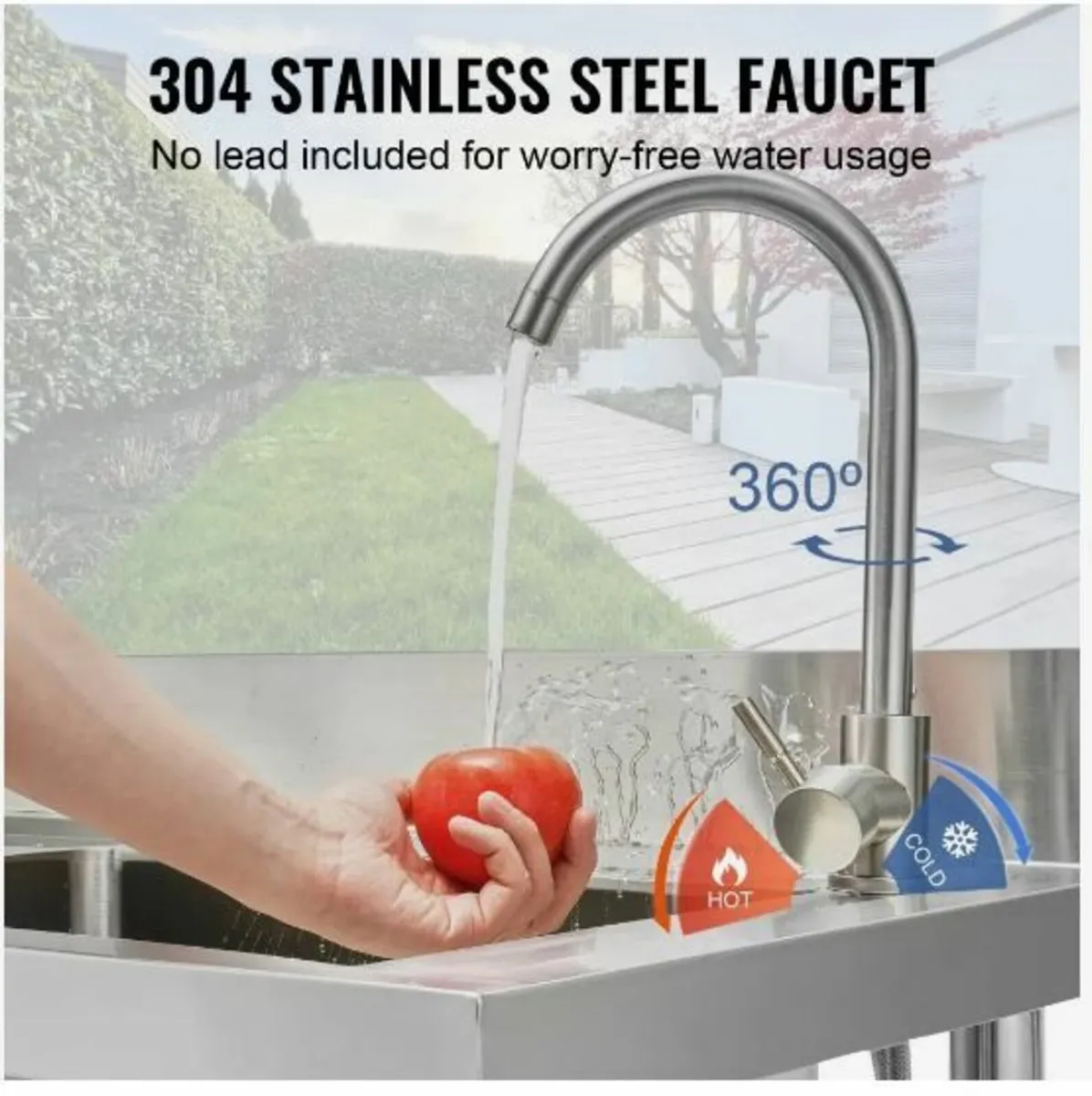Stainless Steel Utility Sink, Free Standing - Image 2