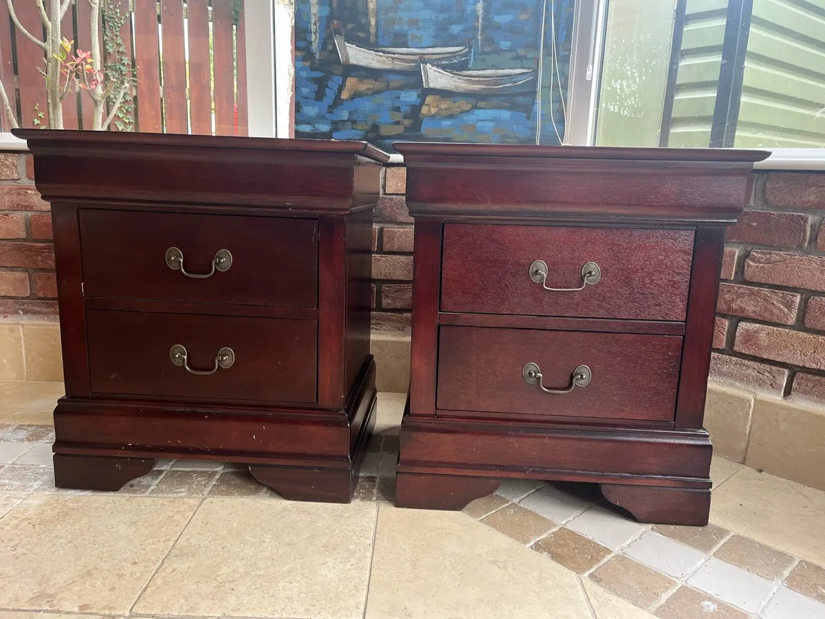 Pair of Mahogany lockers with brass handles - Image 1