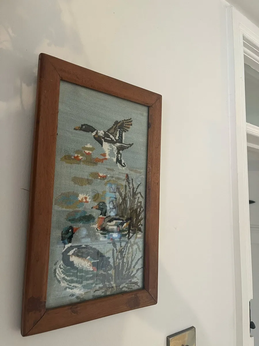 Antique embroidery Of Ducks - Image 1